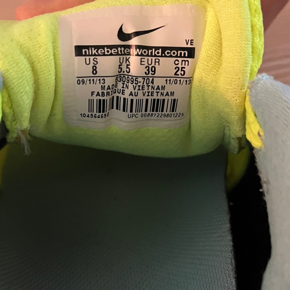 Neon Yellow and Blue Athletic Shoes - Picture 3 of 4